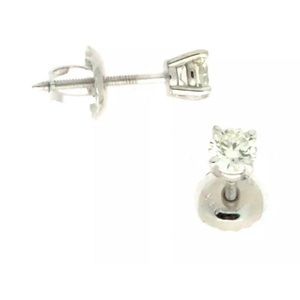 14K White Gold Lab Grown Baby Adult Studs Diamond Earrings 1.00 Ct Screw Back